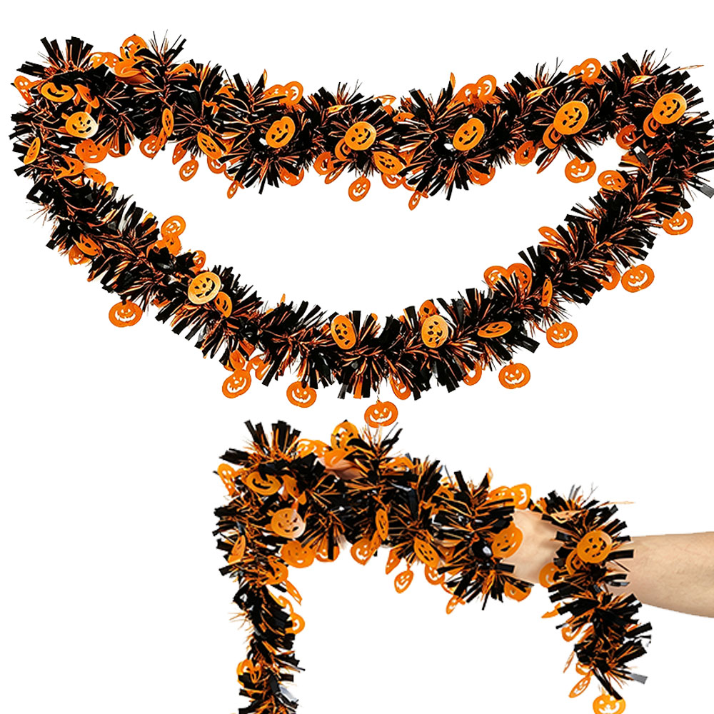 Tinsel Garland Decoration - Halloweenowe girlandy z błyszczącej folii o