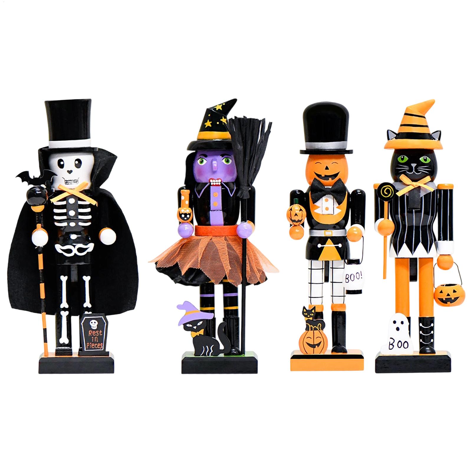 Nutcracker Figurine - Drewniany Dziadek do Orzechów na Halloween,