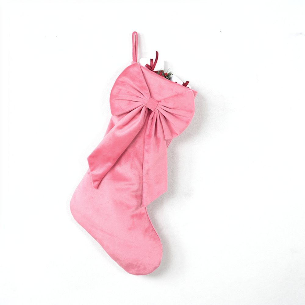 Christmas Stocking Hanging - 18-calowa, aksamitna, świąteczna skarpeta, dekoracyjna ozdoba