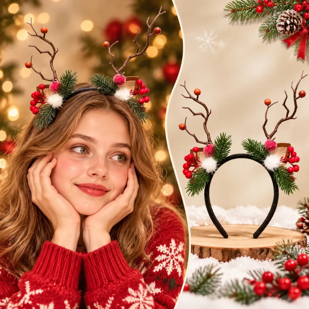 Świąteczna opaska do włosów z  – Reindeer Antlers Headband recenzja i cena