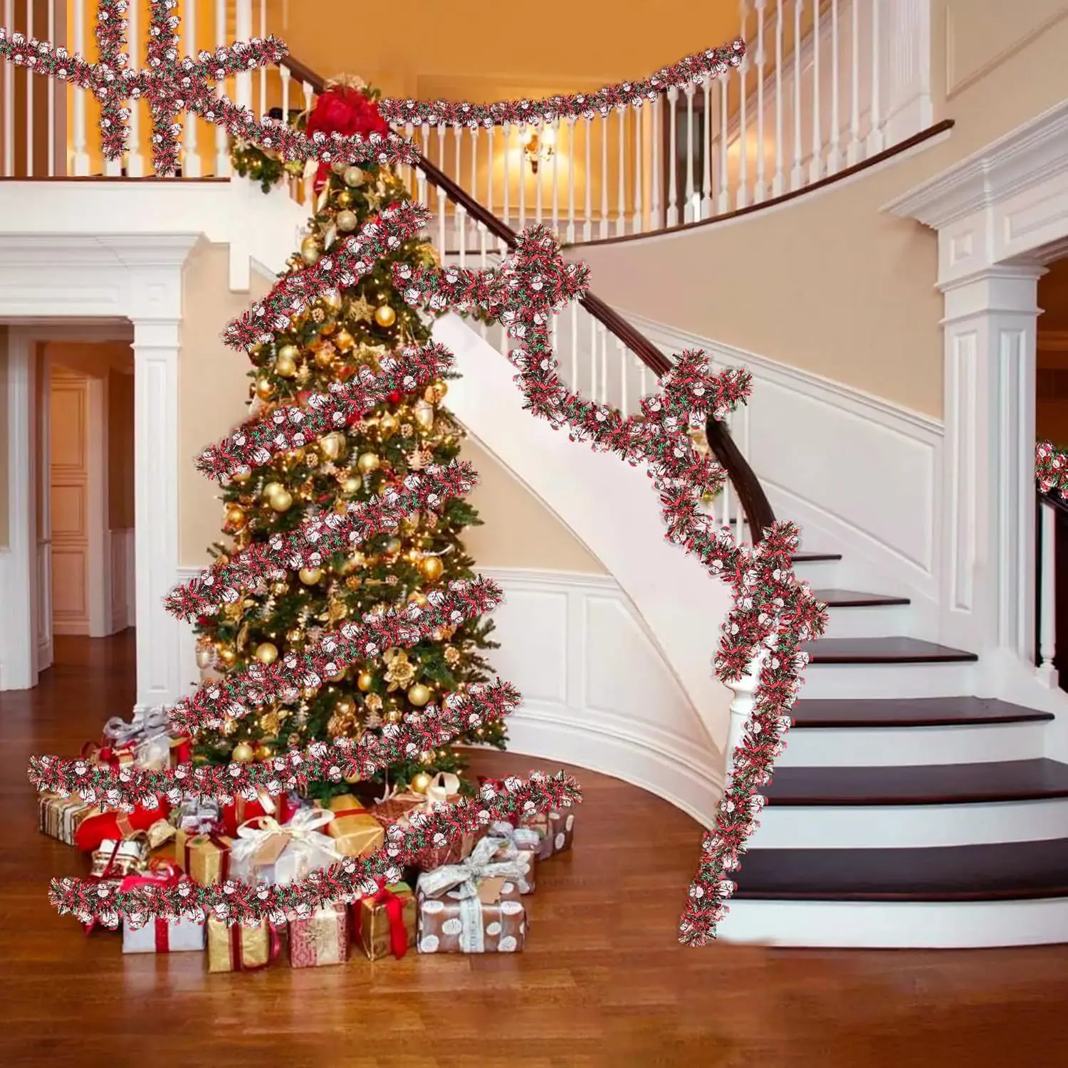 Świąteczna girlanda z lampek,  – Tinsel Garland Decoration recenzja i cena
