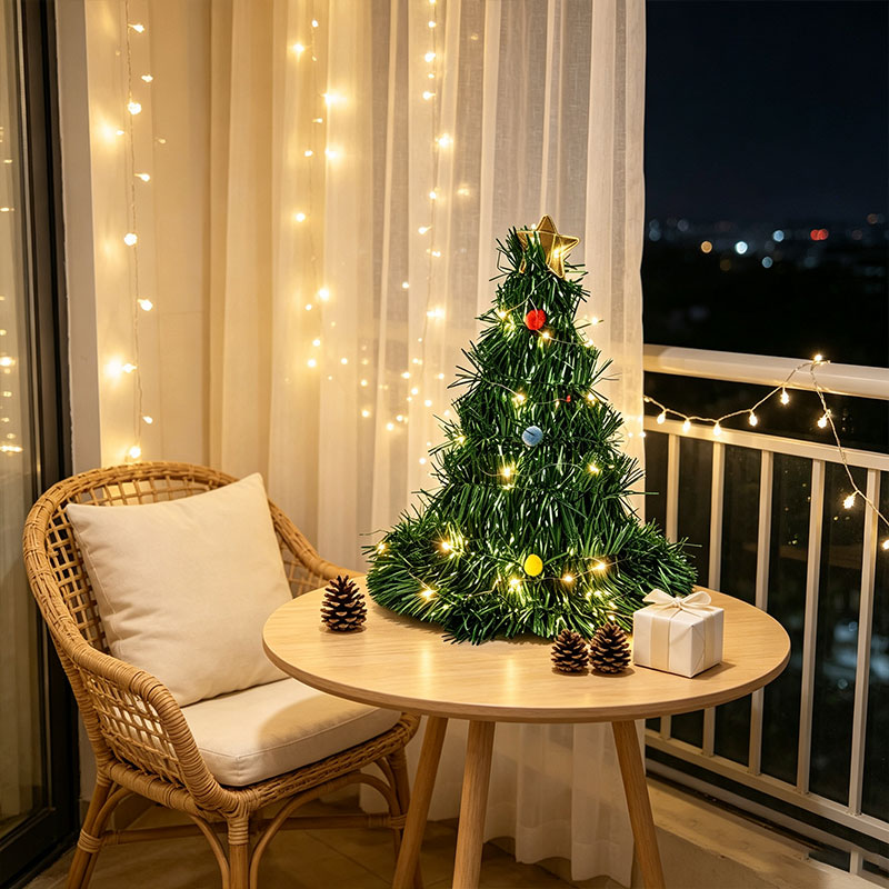 Składana zielona mini choinka  – Tinsel Garland Decoration recenzja i cena