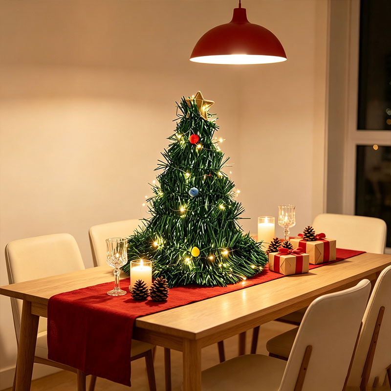 Składana zielona mini choinka  – Tinsel Garland Decoration recenzja i cena