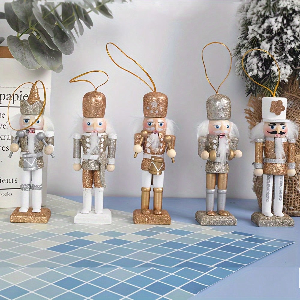 Zestaw 5 drewnianych ozdób w k – Nutcracker Figurine recenzja i cena